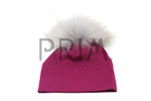 Load image into Gallery viewer, BABY HAT WITH FUR POM POM