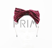 Load image into Gallery viewer, VELOUR BOW WITH SPARKLE HEADBAND