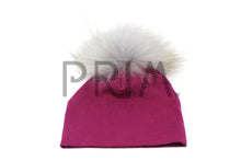 Load image into Gallery viewer, BABY HAT WITH FUR POM POM