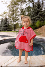 Load image into Gallery viewer, MISS MINI GIRLS PINSTRIPE TERRY PONCHO
