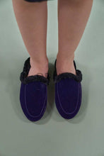 Load image into Gallery viewer, ZUBII FUR LINED VELVET SLINGBACK SLIPPERS

