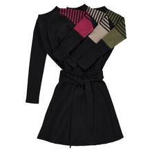 Load image into Gallery viewer, STRIPED RIBBED MOCK NECK
