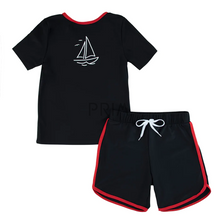 Load image into Gallery viewer, MISS MINI RED HEART TOP &amp; BOTTOM SHORTS SET

