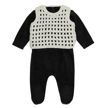 Load image into Gallery viewer, MISS MINI BOYS CROCHET SHABBOS ROMPER
