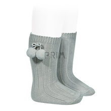 Load image into Gallery viewer, CONDOR POM POM RIBBED KNEE SOCK
