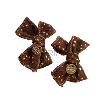 Load image into Gallery viewer, HALO ELSIE PRINTED CORDUROY DOUBLE BOW CLIP
