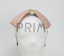 Load image into Gallery viewer, METALLIC BOW WITH GOLD CENTER HEADBAND
