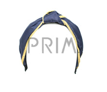 Load image into Gallery viewer, TAFFETA KNOT HEADBAND WITH METALLIC EDGE
