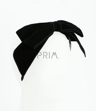 Load image into Gallery viewer, DACEE VELVET TOPSTITCHING BOW HEADBAND
