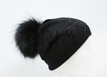 Load image into Gallery viewer, SLOUCH EMBELLISHED POM BEANIE
