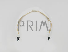 Load image into Gallery viewer, RIBBED GATHERED CENTER WITH GOLD PIPING HEADBAND
