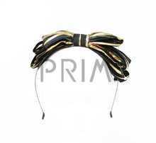 Load image into Gallery viewer, STRIPED GOLD BOW HEADBAND
