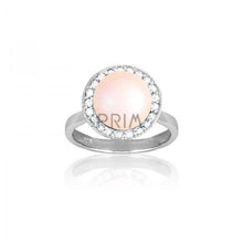 Load image into Gallery viewer, SS CENTER PEARL W/ CZ RING

