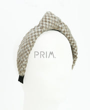 Load image into Gallery viewer, DACEE MOHAIR CHECKERED KNOT HEADBAND
