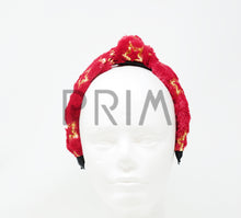 Load image into Gallery viewer, FUR KNOT WITH FOIL STARS HEADBAND
