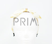 Load image into Gallery viewer, BOW WITH METALLIC FEATHERS HEADBAND
