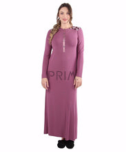 Load image into Gallery viewer, EMBROIDERED SHOULDER LONG NIGHTGOWN
