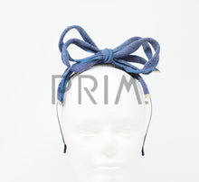 Load image into Gallery viewer, WOOL TIE BOW WITH GOLD TIPS HEADBAND
