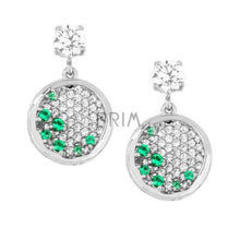 Load image into Gallery viewer, SS ROUND GREEN CZ

