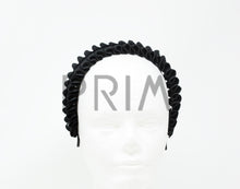 Load image into Gallery viewer, WOOL RUFFLE WITH VELVET RIBBON HEADBAND
