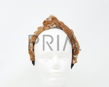 Load image into Gallery viewer, FUR KNOT WITH FOIL STARS HEADBAND
