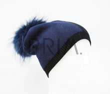 Load image into Gallery viewer, COLOR BLOCK KNIT FUR HAT
