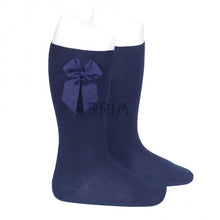Load image into Gallery viewer, KNEE SOCK WITH GROSGRAIN BOW
