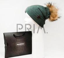 Load image into Gallery viewer, KNIT HATS WITH FUR POM POMS
