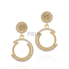 Load image into Gallery viewer, MATTE GOLD CONCENTRIC CIRCLE EARRING

