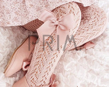 Load image into Gallery viewer, CONDOR CROCHET TIGHTS GROSGRAIN BOW
