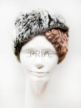 Load image into Gallery viewer, COLOR BLOCK RABBIT FUR HEADWRAP

