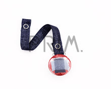 Load image into Gallery viewer, DENIM FRINGE ON RED
