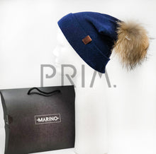 Load image into Gallery viewer, KNIT HATS WITH FUR POM POMS
