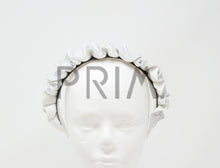 Load image into Gallery viewer, METALLIC LEATHER RUFFLE HEADBAND
