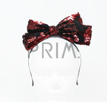 Load image into Gallery viewer, SEQUINED VELVET POP UP BOW HEADBAND
