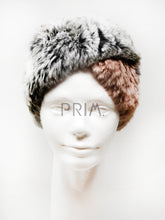 Load image into Gallery viewer, COLOR BLOCK RABBIT FUR HEADWRAP
