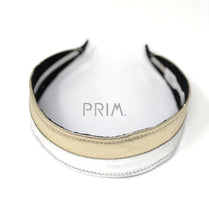 Load image into Gallery viewer, TWO TONE METALLIC COVERED HEADBAND
