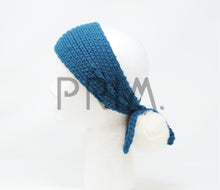 Load image into Gallery viewer, SOLID KNIT POM POM EAR WARMER TAILS
