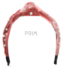 Load image into Gallery viewer, VELVET KNOT PEARLS HEADBAND
