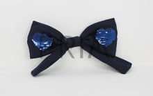 Load image into Gallery viewer, TWO WAY SEQUIN HEART BOW CLIP

