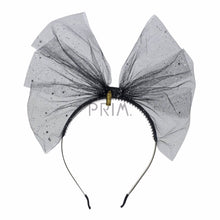 Load image into Gallery viewer, SPARKLY STIFF TULLE BOW HEADBAND
