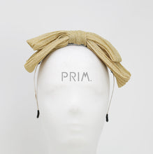 Load image into Gallery viewer, METALLIC GLITTER PLEATED BOW HEADBAND
