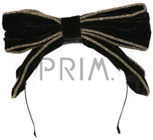 Load image into Gallery viewer, VELVET BOW METALLIC EDGE HEADBAND
