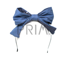 Load image into Gallery viewer, DENIM TWO TONE BOW HEADBAND
