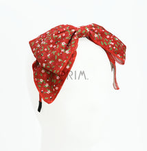 Load image into Gallery viewer, DACEE FLORAL CORDUROY BOW HEADBAND
