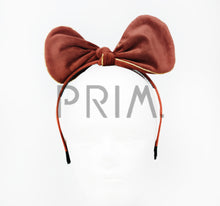 Load image into Gallery viewer, VELVET WITH METALLIC TRIM BOW HEADBAND
