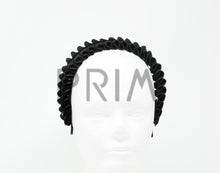 Load image into Gallery viewer, WOOL RUFFLE WITH VELVET RIBBON HEADBAND
