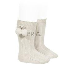 Load image into Gallery viewer, CONDOR POM POM RIBBED KNEE SOCK
