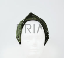 Load image into Gallery viewer, VELOUR SILVER DOT KNOT HEADBAND
