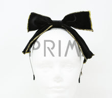 Load image into Gallery viewer, METALLIC EDGED VELVET POP UP BOW HEADBAND
